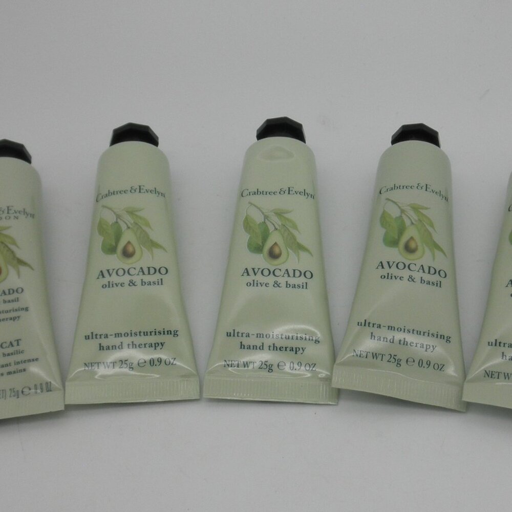 CRABTREE & EVELYN Hand Therapy AVOCADO OLIVE & BASIL - 0.9 oz ea - Lot of 5
